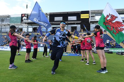 060725 - Glamorgan v Kent - T20, Vitality Blast - Dan Douthwaite of Glamorgan runs out at the start of the match