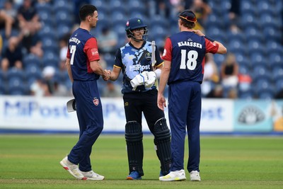 060725 - Glamorgan v Kent - T20, Vitality Blast - Asa Tribe of Glamorgan at the end of the match after winning the game