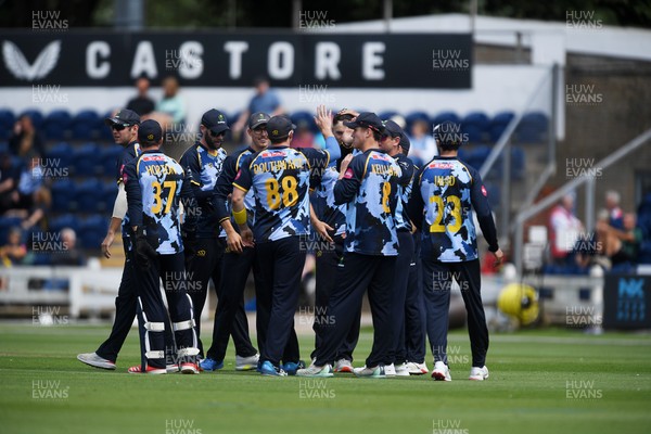 060725 - Glamorgan v Kent - T20, Vitality Blast - Colin Ingram of Glamorgan catches the ball to dismiss Tawanda Muyeye of Kent