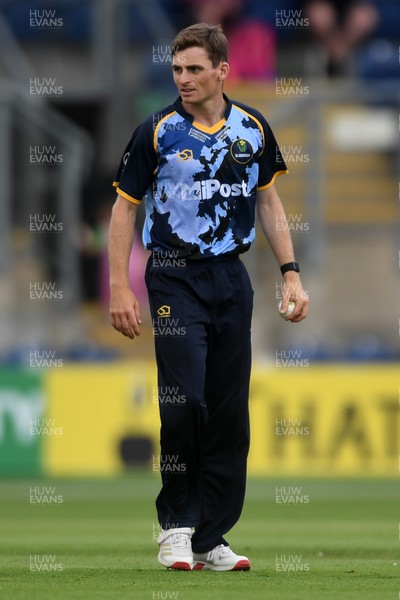 060725 - Glamorgan v Kent - T20, Vitality Blast - Fred Klaassen of Kent is bowled and caught out by Andy Gorvin of Glamorgan