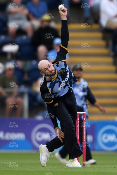 060725 - Glamorgan v Kent - T20, Vitality Blast - Jamie Mcilroy of Glamorgan bowling
