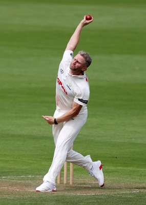 220725 - Glamorgan v Kent - Rothesay County Championship Division 2 - Timm Van Der Gugten of Glamorgan bowling