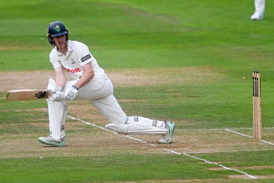 230725 - Glamorgan v Kent -  Rothesay County Championship - Ben Kellaway of Glamorgan batting