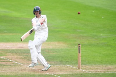 230725 - Glamorgan v Kent -  Rothesay County Championship - Ben Kellaway of Glamorgan hits 50