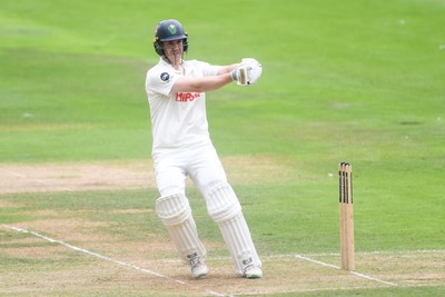 230725 - Glamorgan v Kent -  Rothesay County Championship - Ben Kellaway of Glamorgan hits 50