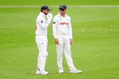 230725 - Glamorgan v Kent -  Rothesay County Championship - Chris Cooke and Colin Ingram of Glamorgan