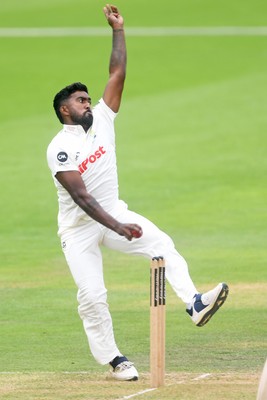 230725 - Glamorgan v Kent -  Rothesay County Championship - Asitha Fernando of Glamorgan bowling