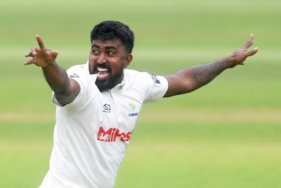 230725 - Glamorgan v Kent -  Rothesay County Championship - Asitha Fernando of Glamorgan 