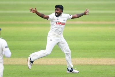 230725 - Glamorgan v Kent -  Rothesay County Championship - Asitha Fernando of Glamorgan 