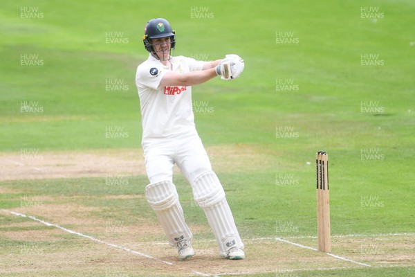 230725 - Glamorgan v Kent -  Rothesay County Championship - Ben Kellaway of Glamorgan hits 50