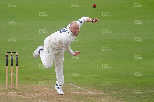 230725 - Glamorgan v Kent -  Rothesay County Championship - Matt Parkinson of Kent bowling