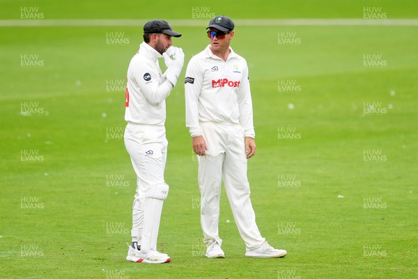230725 - Glamorgan v Kent -  Rothesay County Championship - Chris Cooke and Colin Ingram of Glamorgan