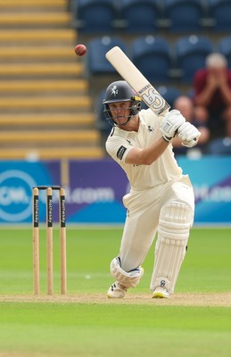 240725  Glamorgan v Kent, Rothesay County Championship Division 2, Day 3 -  Chris Benjamin of Kent plays a shot