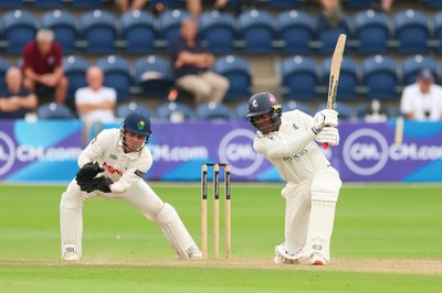 240725  Glamorgan v Kent, Rothesay County Championship Division 2, Day 3 - Chris Benjamin of Kent plays a shot