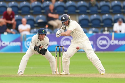 240725  Glamorgan v Kent, Rothesay County Championship Division 2, Day 3 - Chris Benjamin of Kent plays a shot