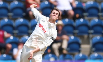 240725  Glamorgan v Kent, Rothesay County Championship Division 2, Day 3 - Ben Kellaway of Glamorgan bowls