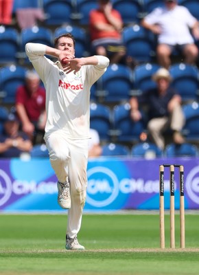 240725  Glamorgan v Kent, Rothesay County Championship Division 2, Day 3 - Ben Kellaway of Glamorgan bowls