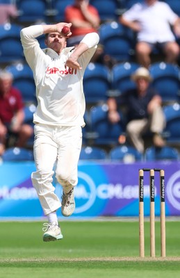 240725  Glamorgan v Kent, Rothesay County Championship Division 2, Day 3 - Ben Kellaway of Glamorgan bowls