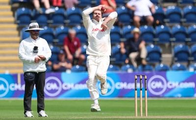 240725  Glamorgan v Kent, Rothesay County Championship Division 2, Day 3 - Ben Kellaway of Glamorgan bowls