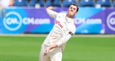 240725  Glamorgan v Kent, Rothesay County Championship Division 2, Day 3 - Ben Kellaway of Glamorgan bowls