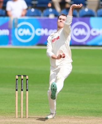 240725  Glamorgan v Kent, Rothesay County Championship Division 2, Day 3 - Ben Kellaway of Glamorgan bowls