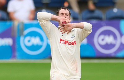 240725  Glamorgan v Kent, Rothesay County Championship Division 2, Day 3 - Ben Kellaway of Glamorgan bowls