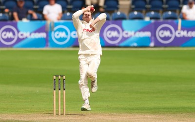 240725  Glamorgan v Kent, Rothesay County Championship Division 2, Day 3 - Ben Kellaway of Glamorgan bowls