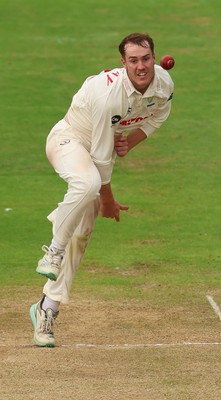 240725  Glamorgan v Kent, Rothesay County Championship Division 2, Day 3 - Ben Kellaway of Glamorgan bowls