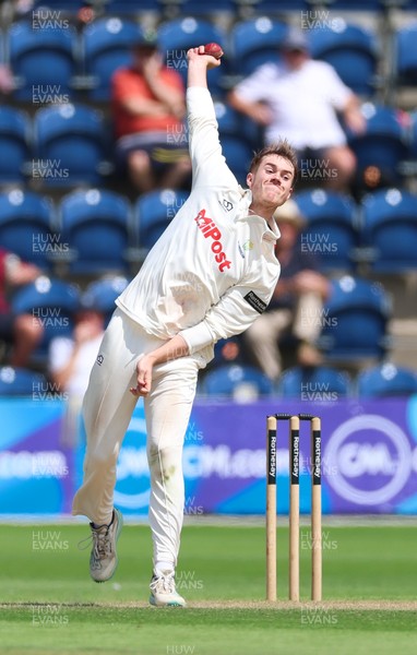 240725  Glamorgan v Kent, Rothesay County Championship Division 2, Day 3 - Ben Kellaway of Glamorgan bowls