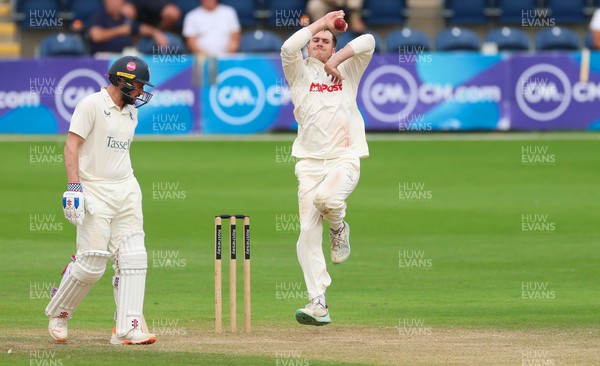 240725  Glamorgan v Kent, Rothesay County Championship Division 2, Day 3 - Ben Kellaway of Glamorgan bowls