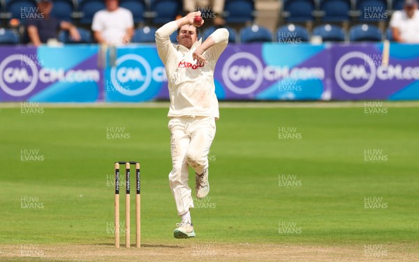 240725  Glamorgan v Kent, Rothesay County Championship Division 2, Day 3 - Ben Kellaway of Glamorgan bowls