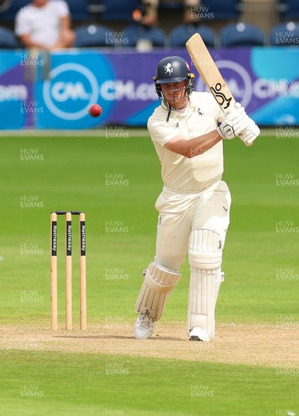 240725  Glamorgan v Kent, Rothesay County Championship Division 2, Day 3 - Joey Evison of Kent plays a shot