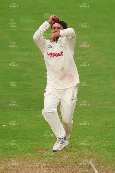 240725  Glamorgan v Kent, Rothesay County Championship Division 2, Day 3 - Kiran Carlson of Glamorgan bowls