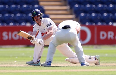 250725 - Glamorgan v Kent - Rothesay County Championship Division 2 - Ben Kellaway of Glamorgan batting