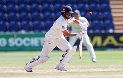250725 - Glamorgan v Kent - Rothesay County Championship Division 2 - Kiran Carlson of Glamorgan batting