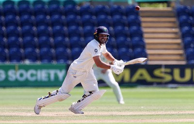 250725 - Glamorgan v Kent - Rothesay County Championship Division 2 - Kiran Carlson of Glamorgan batting
