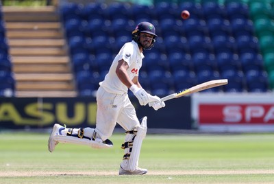 250725 - Glamorgan v Kent - Rothesay County Championship Division 2 - Kiran Carlson of Glamorgan batting