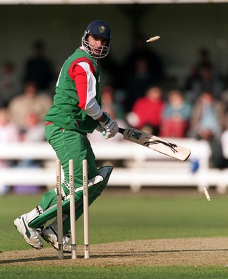 260498 - Glamorgan v Kent - AXA League -  Glamorgan's Opener Steve James is bowled by Carl Hooper for 30