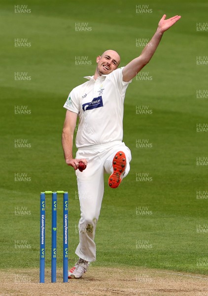 030621 - Glamorgan v Lancashire - LV= County Championship - James Weighell of Glamorgan bowling