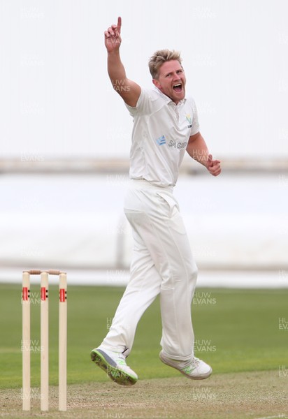 060418 - Glamorgan v Lancashire - Pre Season Friendly - Timm Van Der Gusten of Glamorgan appeals a wicket