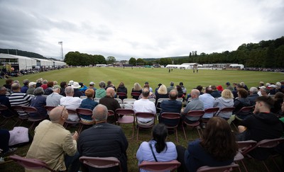 170822 - Glamorgan v Lancashire, Royal London One Day Cup - Crowds watch the match as Glamorgan take on Lancashire at Neath Cricket Club, Neath