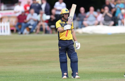 170822 - Glamorgan v Lancashire, Royal London One Day Cup - Colin Ingram of Glamorgan acknowledges his 50