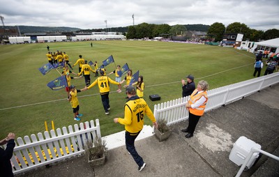 170822 - Glamorgan v Lancashire, Royal London One Day Cup - Glamorgan take to the pitch