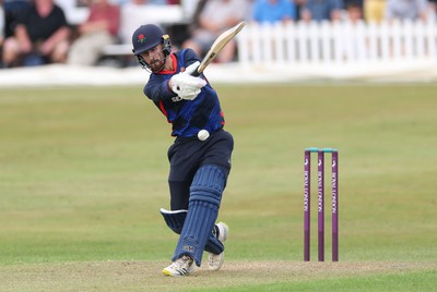 170822 - Glamorgan v Lancashire, Royal London One Day Cup - Josh Bohannon of Lancashire reacts after being struck by the ball