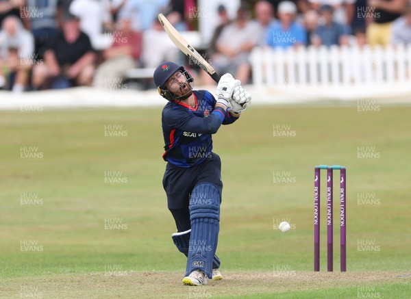 170822 - Glamorgan v Lancashire, Royal London One Day Cup - Josh Bohannon of Lancashire reacts after being struck by the ball