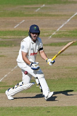 240925 - Glamorgan v Lancashire - Rothesay County Championship - Kiran Carlson of Glamorgan batting