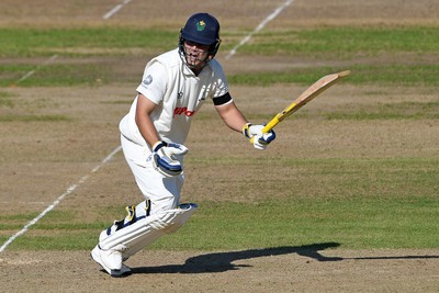 240925 - Glamorgan v Lancashire - Rothesay County Championship - Kiran Carlson of Glamorgan batting