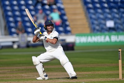 240925 - Glamorgan v Lancashire - Rothesay County Championship - Kiran Carlson of Glamorgan batting
