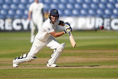 240925 - Glamorgan v Lancashire - Rothesay County Championship - Kiran Carlson of Glamorgan batting
