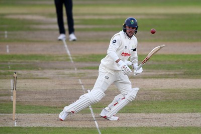 240925 - Glamorgan v Lancashire - Rothesay County Championship - Mason Crane of Glamorgan batting